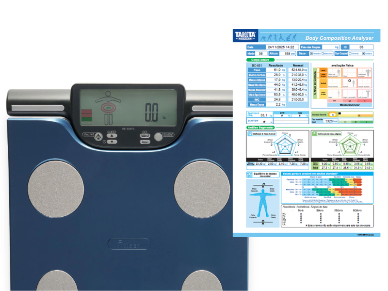 Balança de bioimpedância Tanita BC-603 FS - 8 eletrodos, análise segmental